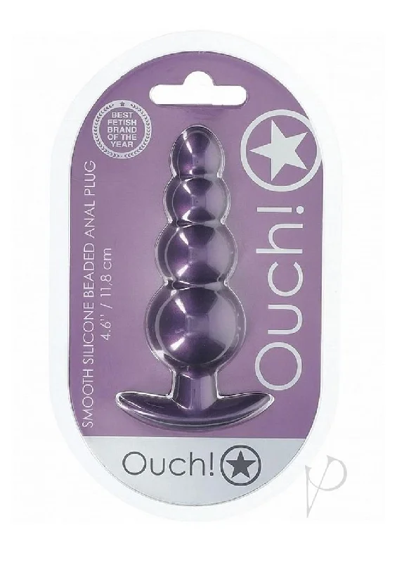 anal toys for discreet fun-Ouch Beaded Anal Plug Metallic Purple