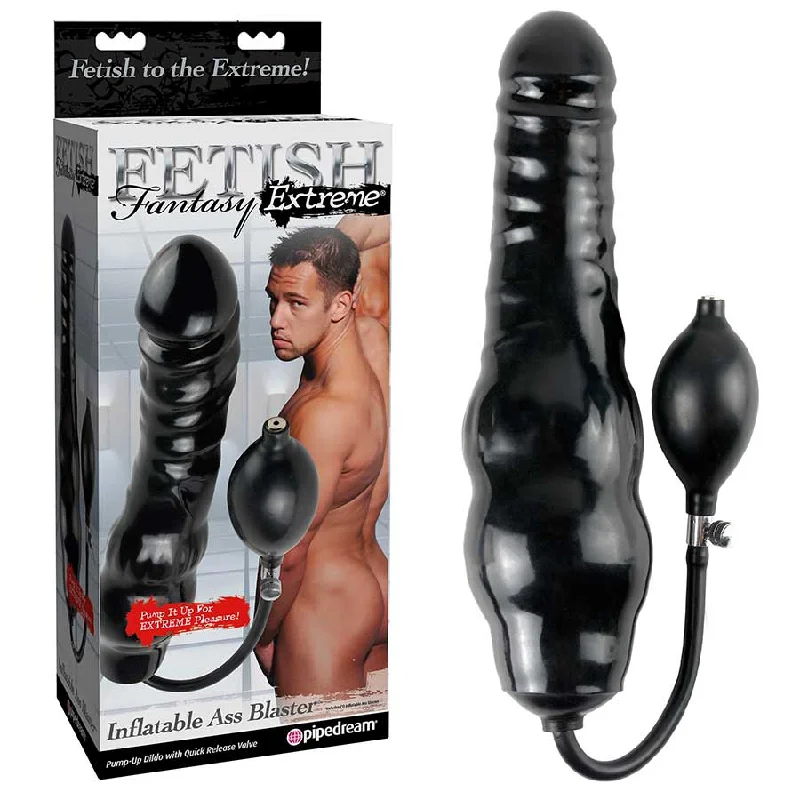 dildo suction promotions-Fetish Fantasy Extreme Black Inflatable Ass Blaster Dildo by Pipedream Products