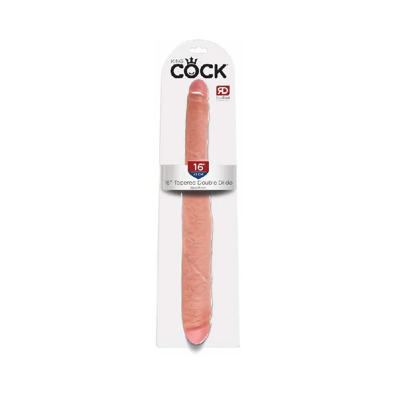 dildo user testimonials-King Cock 16 in. Tapered Double Dildo Realistic Beige