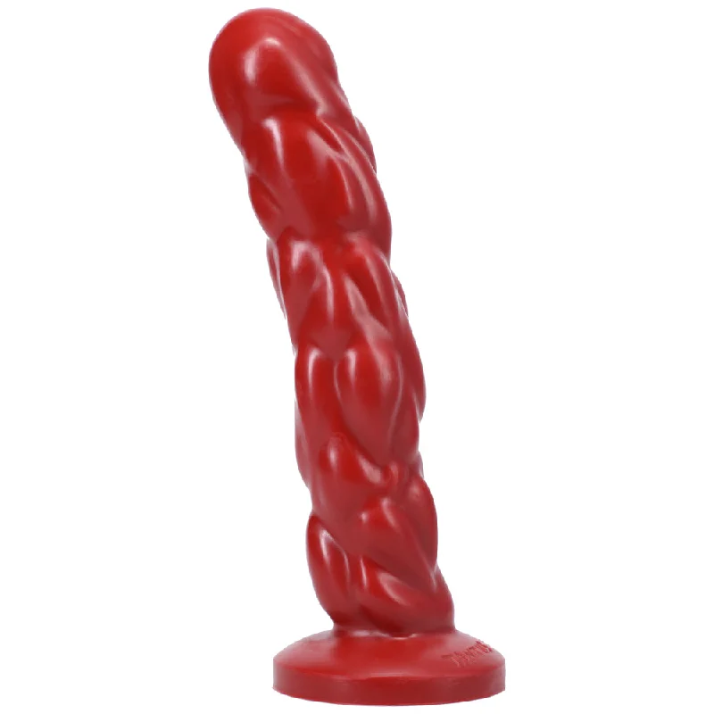 dildo comfort tips-Tantus Paisley Textured Dildo Ruby (Bag)