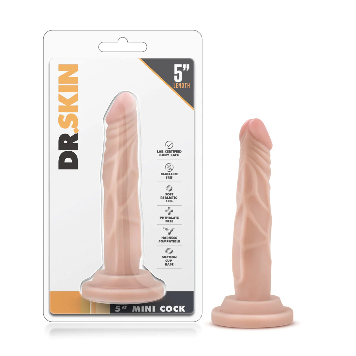 dildo artisan discounts-Dr. Skin Realistic Beige 5.75-Inch Long Dildo