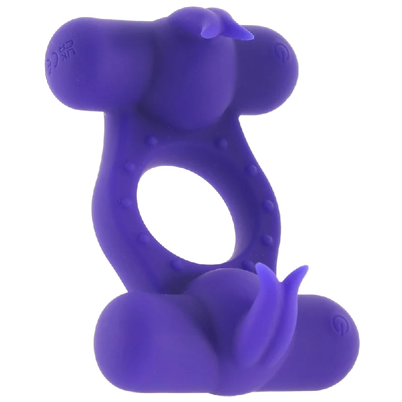 cock ring texture benefits-Silicone Triple Orgasm Enhancer Vibrating Ring