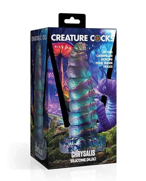 heated dildo technology-Creature Cocks Chrysalis Silicone Dildo - Multi Colors