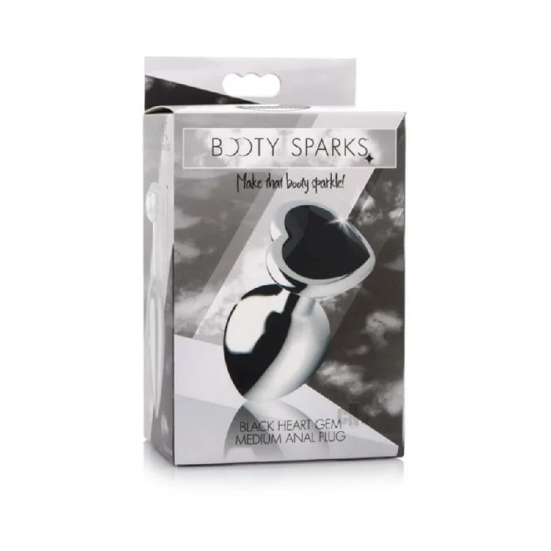 anal toys with smooth finish-Black Heart Gem Anal Plug - Medium