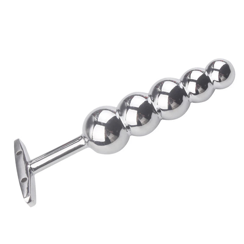 anal toys with flexible texture-JOYGASMS Pure Stainless Steel Beaded Graduated Anal Beads Butt Plug