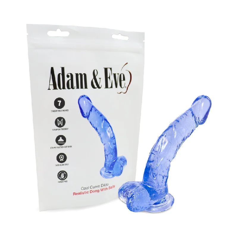 dildo suction guide-Adam & Eve Cool Curve Jelly Dildo (Bag Packaging)