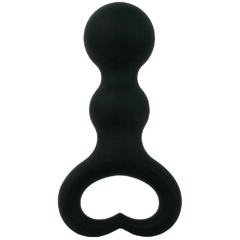 anal toys for gentle pleasure-Silicone Heart Beaded Anal Plug - Silky Smooth!