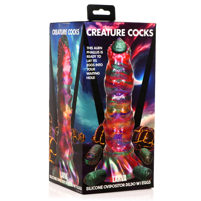 dildo size offers-Creature Cock Larva Silicone Ovipositor Dildo With Eggs