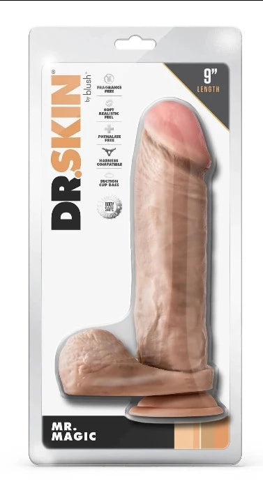 dildo charging bundles-Dr. Skin ''Mr. Magic'' 9 Inch Dildo W/ Balls -Beige