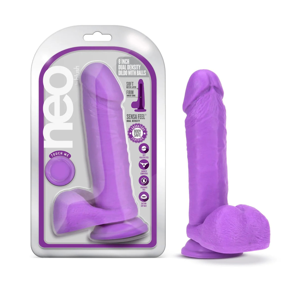 dildo innovative offers-Neo Realistic Neon Purple 8-Inch Long Dildo