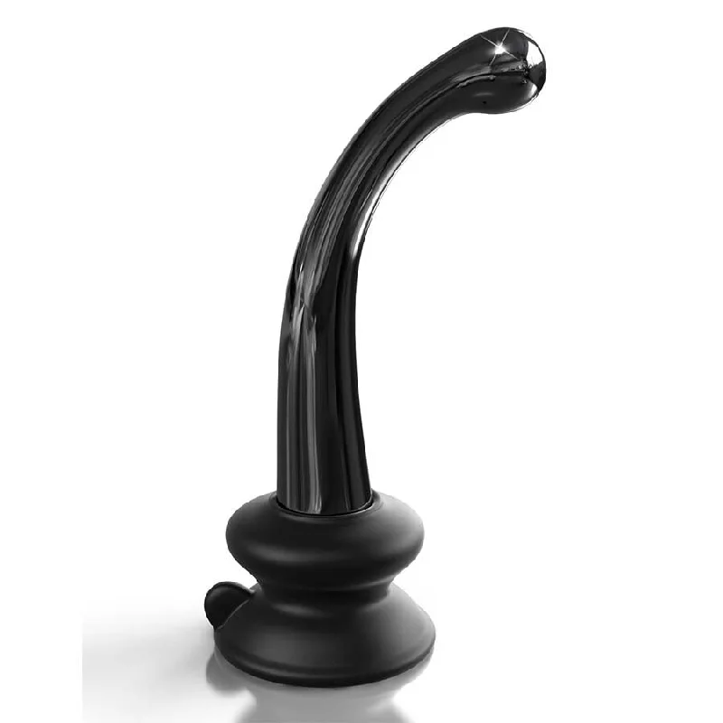 dildo trendy discounts-Icicles No. 87 Black Glass Suction Cup Dildo by Pipedream Products