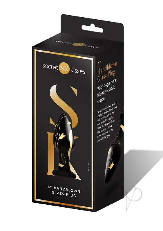 anal toys with smooth finish-Sk Handblown Wide Glass Plug 4