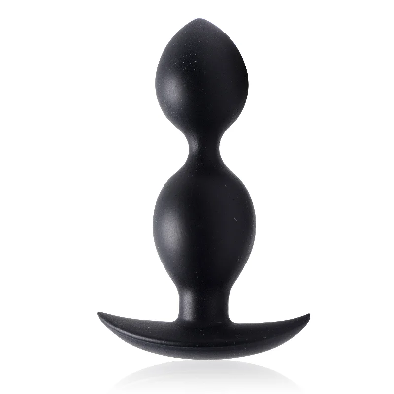 anal toys with firm finish-Orbs Steel Weighted Duotone Silicone Anal Plug