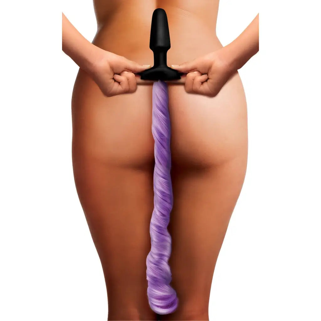 anal toys for intimate relaxation-Purple Pony Tail Anal Plug