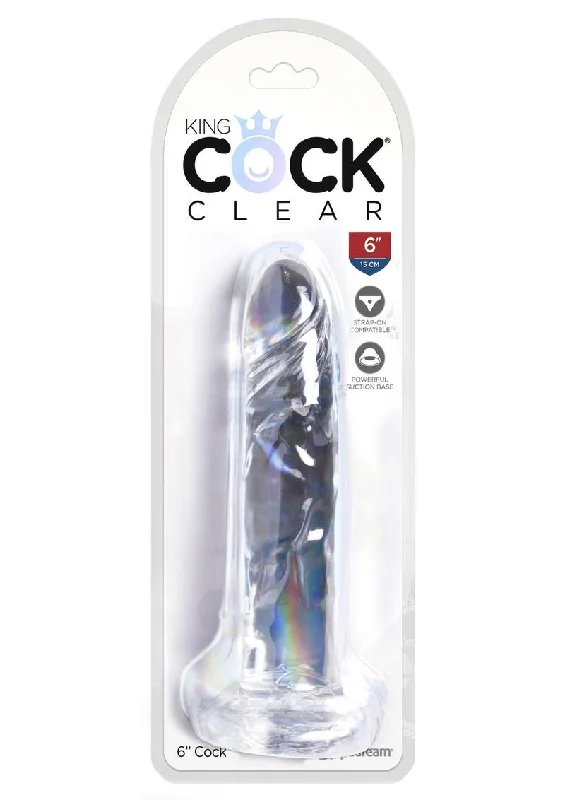 dildo travel bundles-King Cock Dildo 6in - Clear