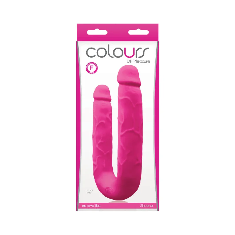 dildo travel pouch-Colours DP Pleasure Dual Ended Dildo Pink