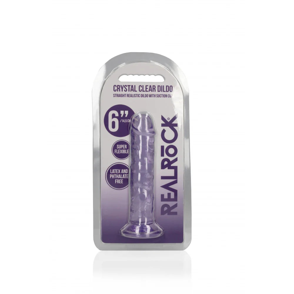 dildo support promotions-Real Rock 6" Realistic Dildo No Balls -Purple