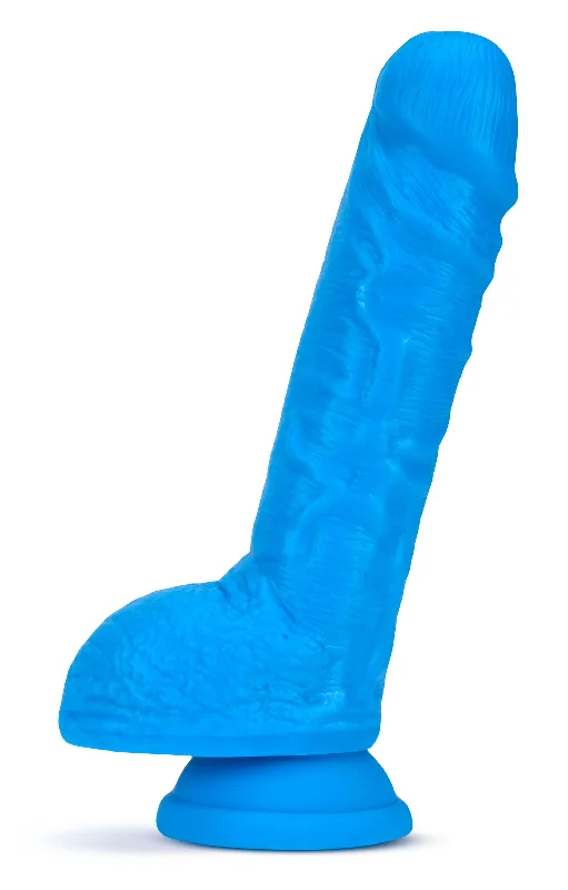 dildo trendy tips-Neo - 9 Inch Dual Density Dildo - Neon Blue