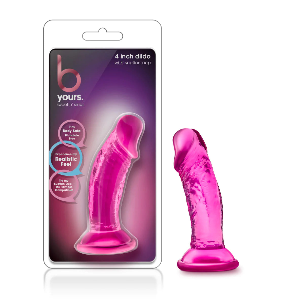 dildo noise deals-B Yours Sweet N' Small Realistic Pink 4.5-Inch Long Dildo