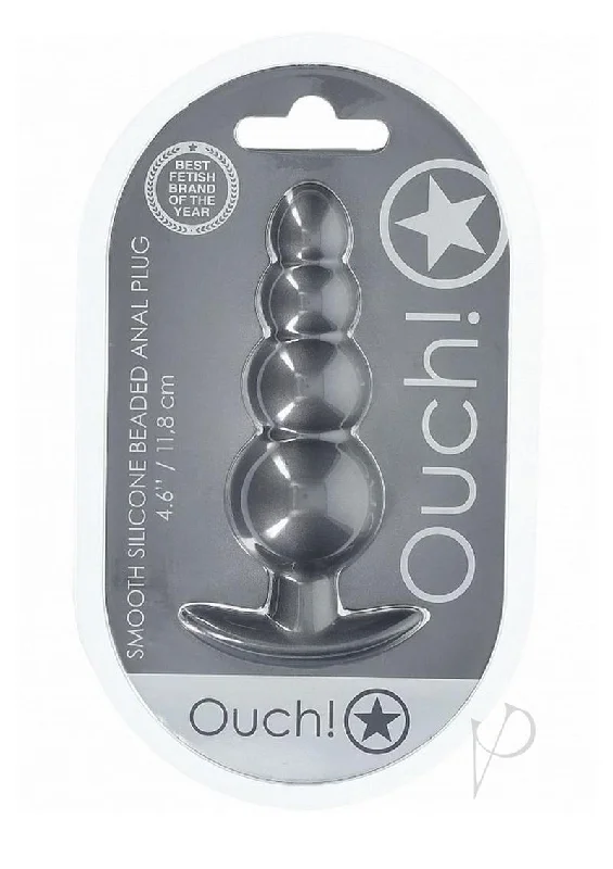 anal toys for couple play-Ouch Beaded Anal Plug Gun Metal