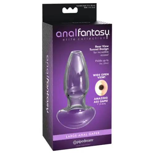 anal toys for couple pleasure-Pipedream Anal Fantasy Elite Collection Large Clear Anal Gaper Glass Tunnel Plug