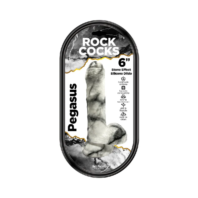 dildo battery tutorial-Rock Cocks Pegasus Marble Silicone Dildo 6 in.