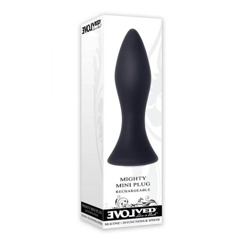 anal toys with sleek design-Evolved Mighty Mini Rechargeable Vibrating Silicone Anal Plug Black