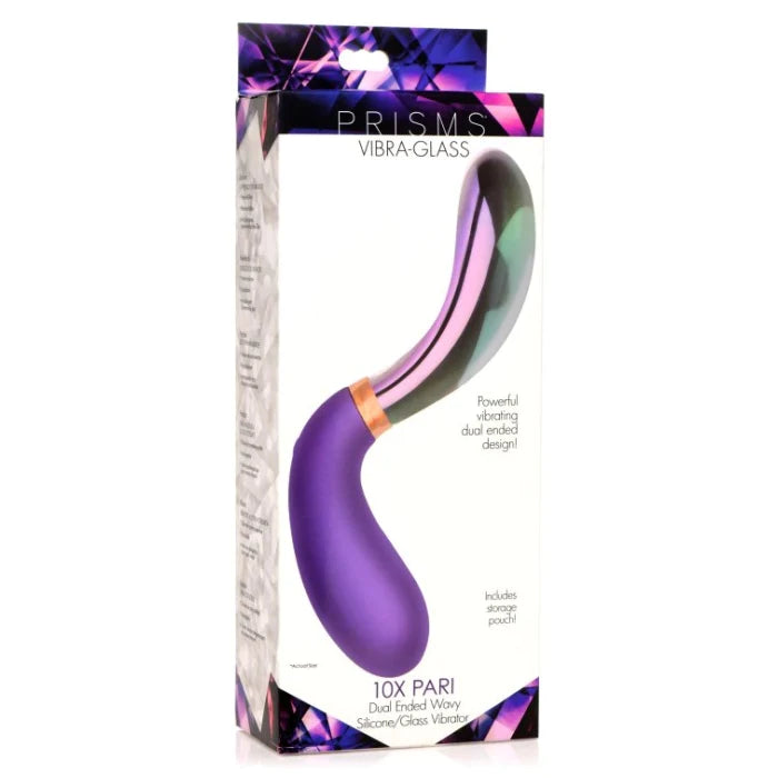 dildo suction deals-Prisms Vibra-Glass 10X ''Pari'' Dual-Ended Wavy -Dildo