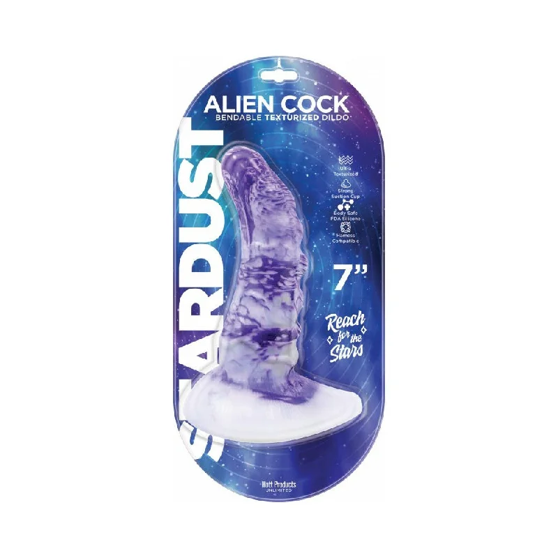 dildo repair deals-Stardust Alien Cock Silicone Textured Dildo 7in