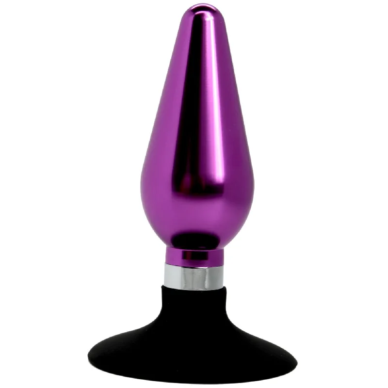 anal toys for intimate vibes-Metal Anal Plug With Silicone Base