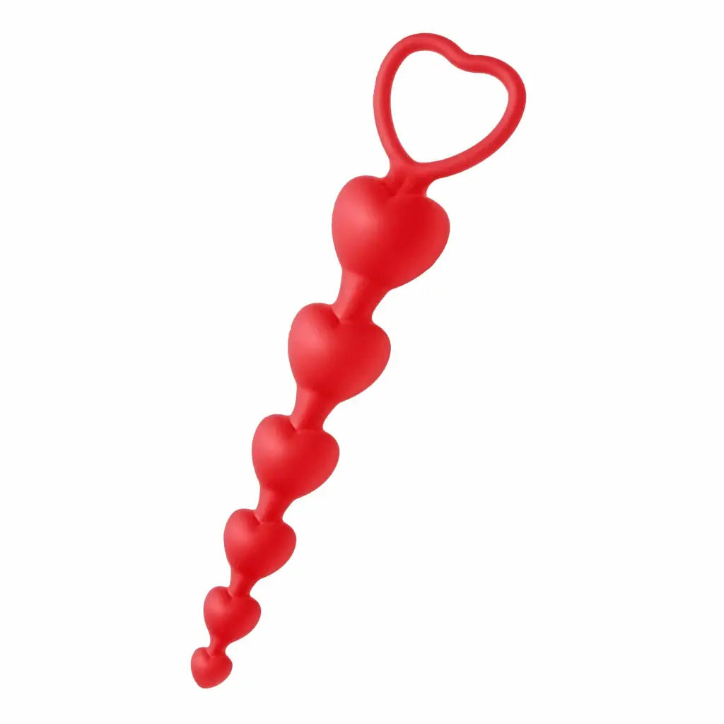 anal toys with quiet design-Sweet Heart Silicone Anal Beads