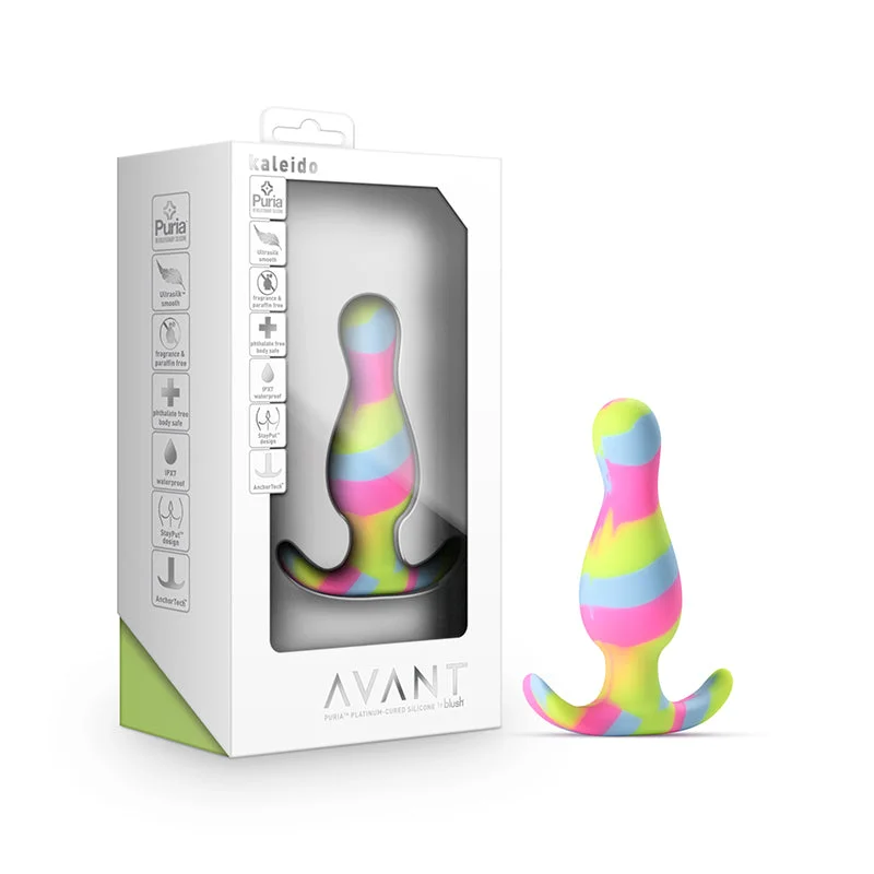 anal toys for private relaxation-Blush Avant Kaleido Silicone Anal Plug Lime