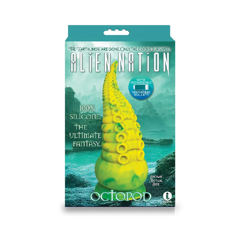 adjustable dildo settings-AlienNation Octopod 9 in. Vibrating Silicone Dildo