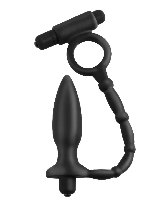 anal toys with flexible grip-Anal Fantasy Collection Ass Kicker With Cockring - Black