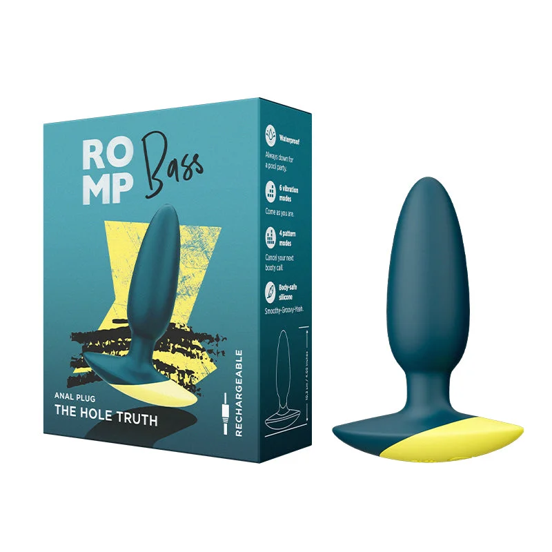 anal toys for couple playtime-ROMP Bass Rechargeable Silicone Vibrating Anal Plug Dark Green