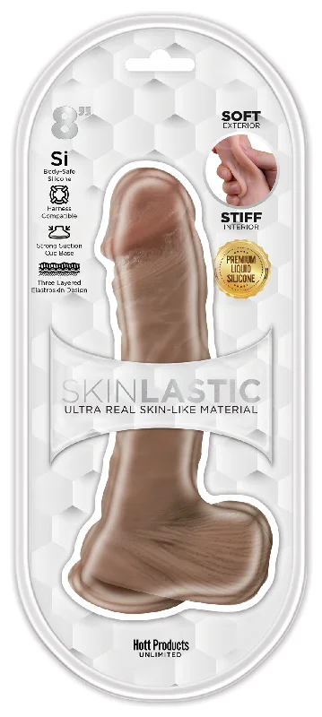 dildo repair advice-Skinsations - Skinlastic - Sliding Skin Dildo   - 8-Inch With Suction Base