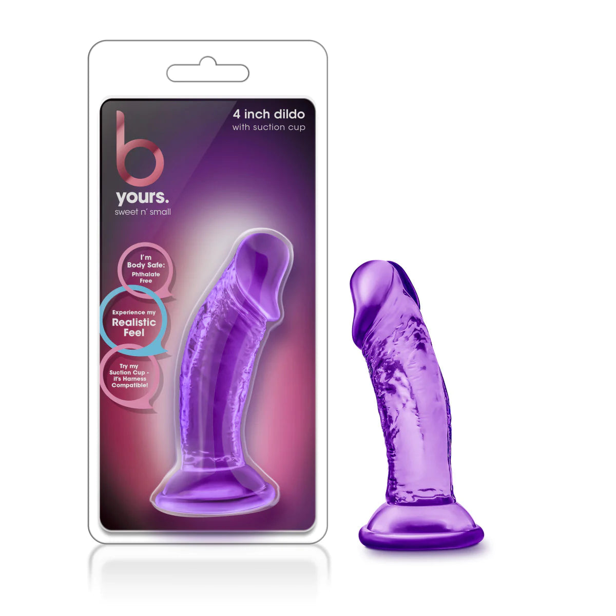 dildo waterproof deals-B Yours Sweet N' Small Realistic Purple 4.5-Inch Long Dildo