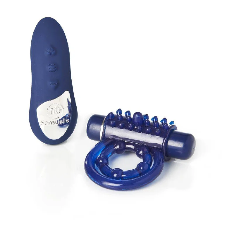 cock ring vibration solutions-Nu Sensuelle Remote Control 15 Function Cockring Blue