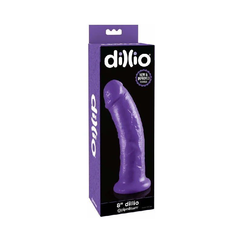 dildo realism factor-Dillio 8 in. Realistic Dildo With Suction Cup Purple