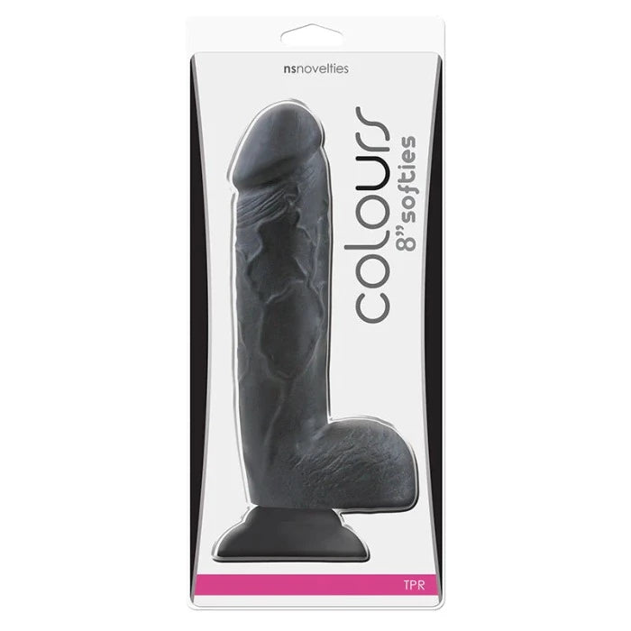 dildo heat bundles-Colours 8" Softies Dildo -Black