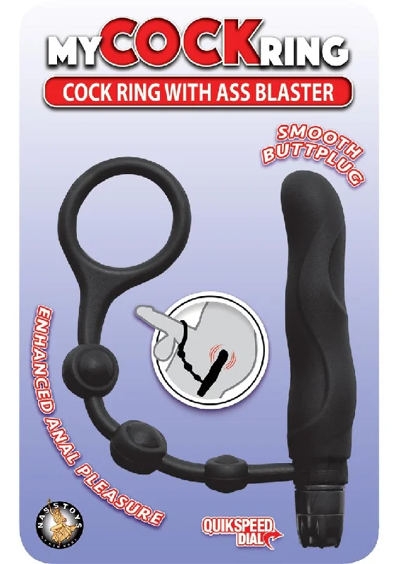 anal toys with quiet texture-My Cockring With Ass Blaster Black