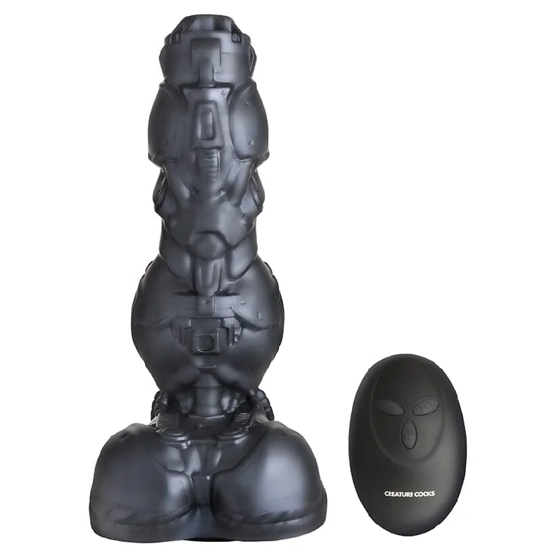 dildo unboxing deals-Creature Cocks Cyborg Cock Thrusting and Vibrating Silicone Dildo