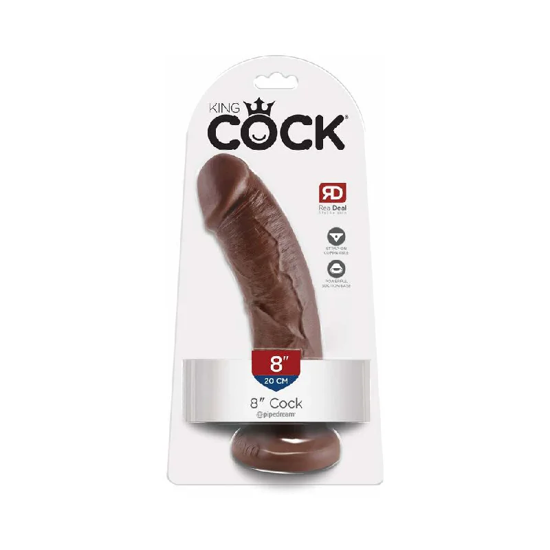 dildo trendy benefits-King Cock 8 in. Cock Realistic Dildo With Suction Cup Brown