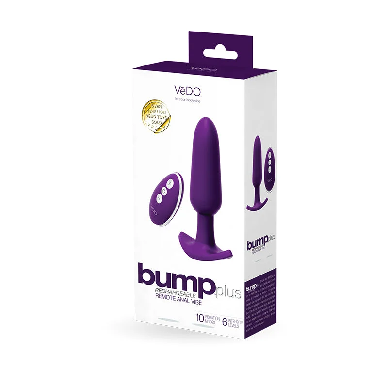 anal toys with sleek finish-Bump Plus Rechargeable  Remote Control Anal Vibe Purple