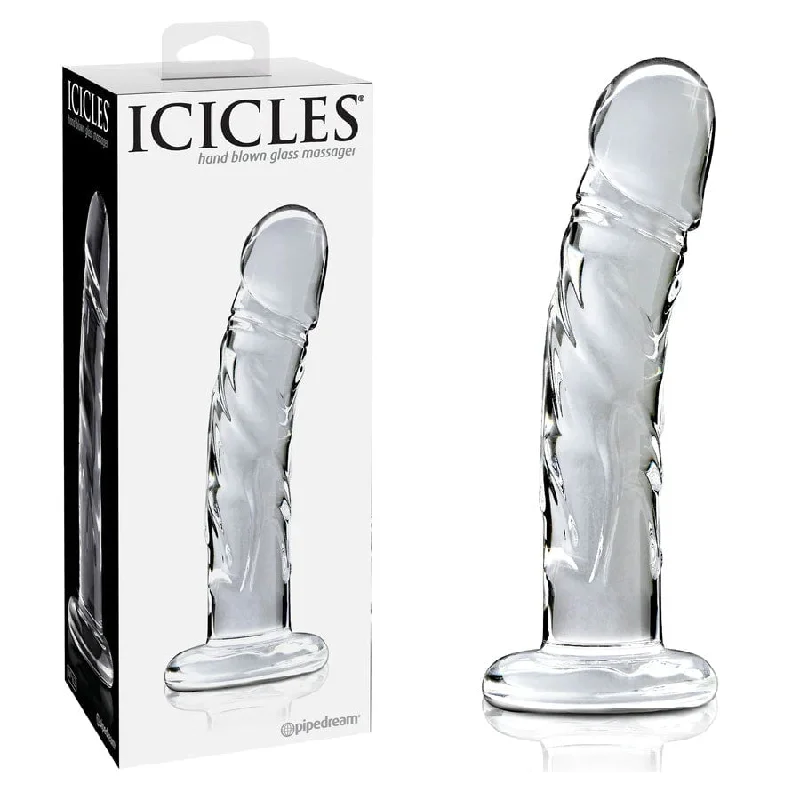 dildo suction discounts-Icicles No. 62 Clear Glass 6.5 Inch Dildo by Pipedream Products