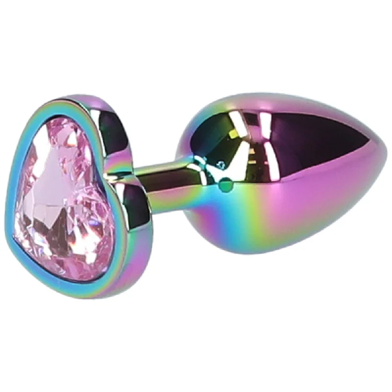 anal toys with bold finish-Premium Rainbow Metal Anal Plug for Muscle Control