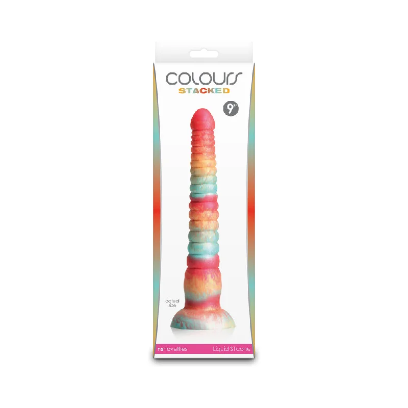 adjustable dildo settings-Colours Stacked 9 in. Dildo Red/Gold