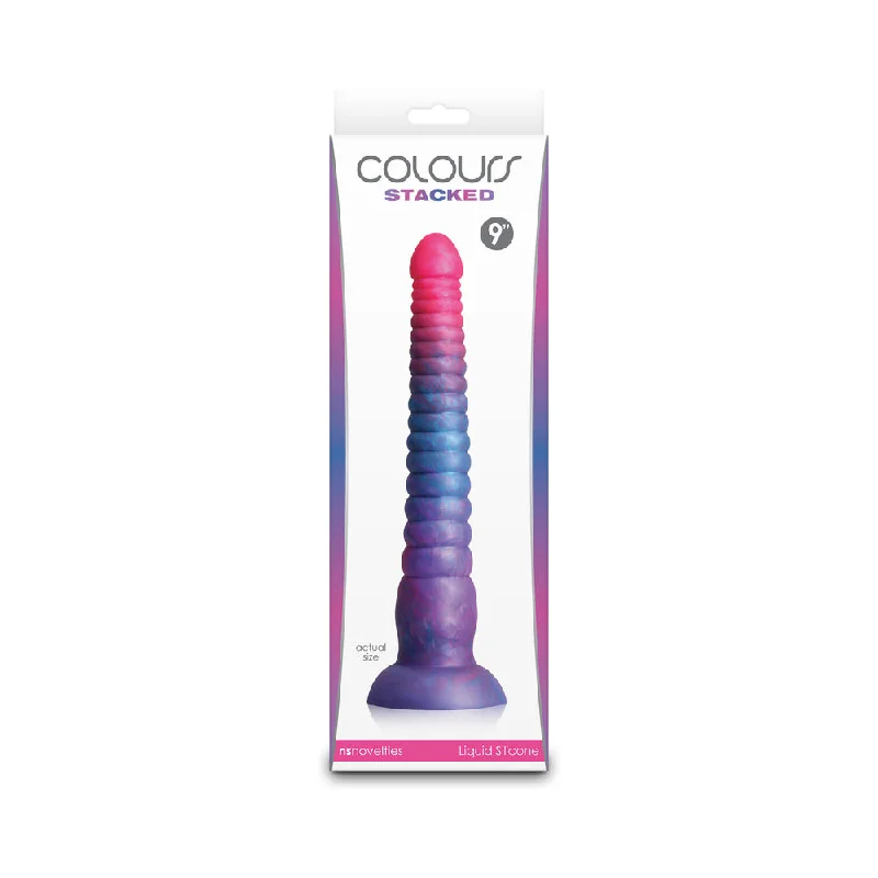 glowing dildo novelty-Colours Stacked 9 in. Dildo Pink/Blue