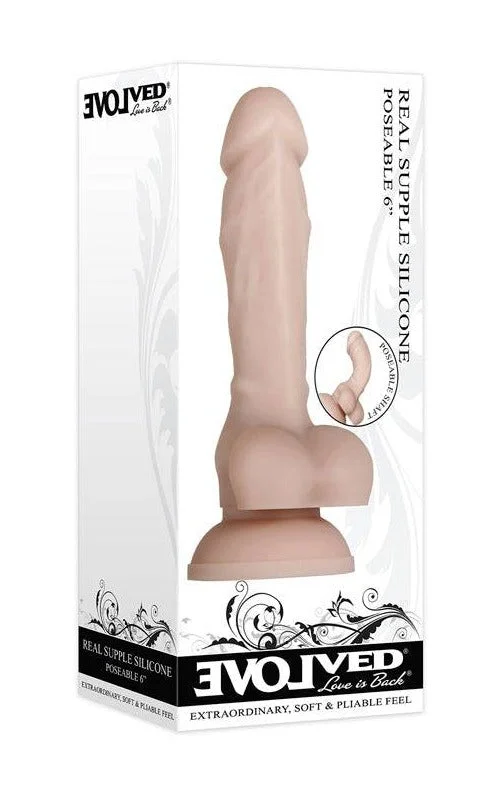 dildo suction deals-Evolved ''Real Supple'' Poseable 6 Inch Dildo