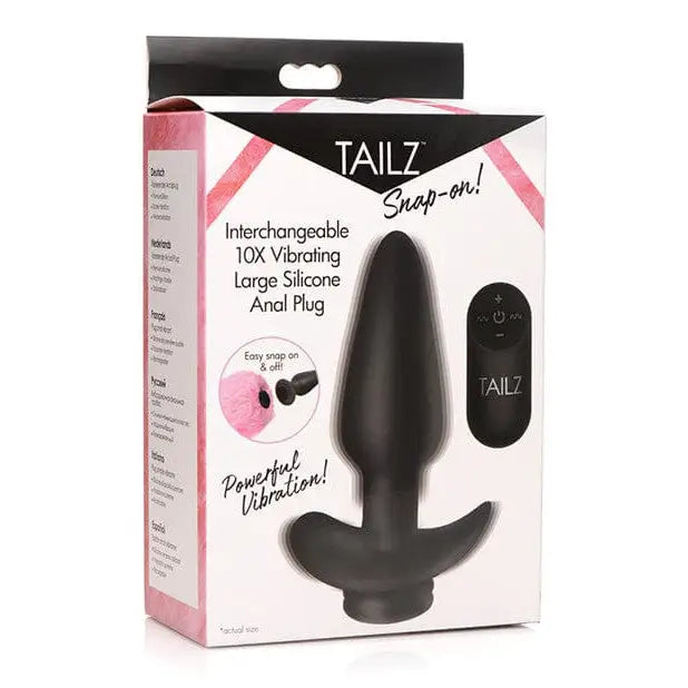 anal toys for intimate massage-Tailz Snap On Interchangeable 10x Vibrating Silicone Anal Plug W/remote